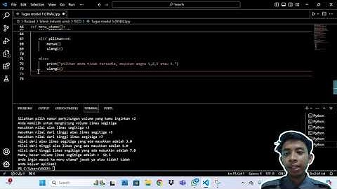 Cara menghitung volume bangun ruang dengan menggunakan pemprograman python