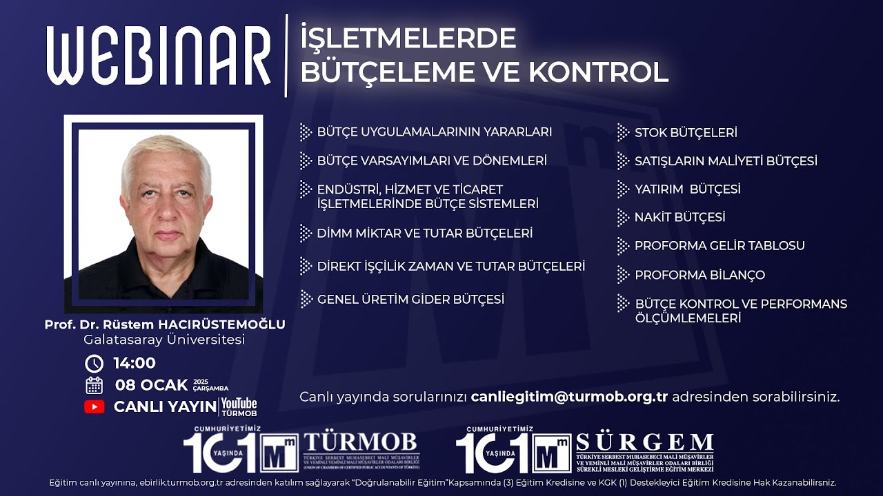 İŞLETMELERDE BÜTÇELEME VE KONTROL - WEBINAR