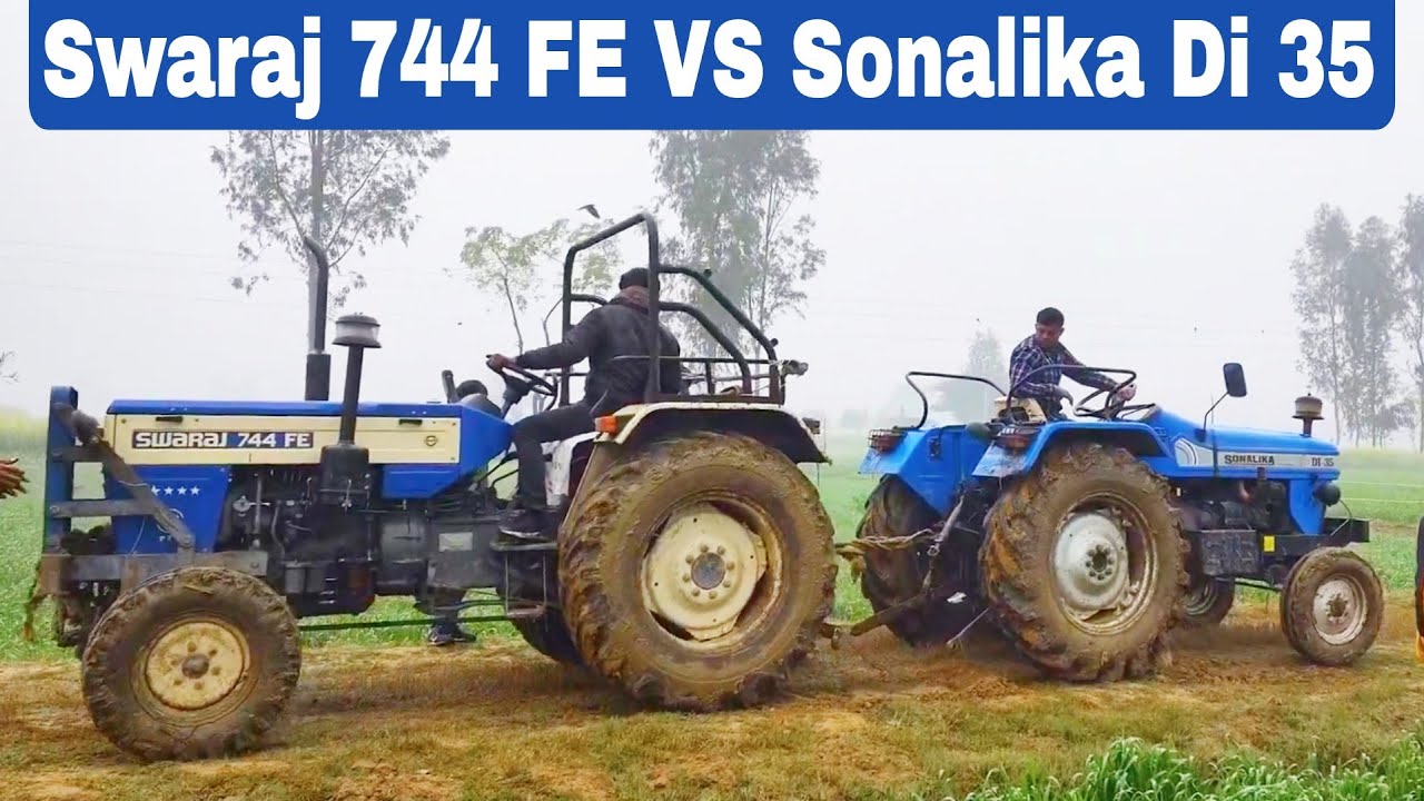 Swaraj 744 FE vs Sonalika Di 35 tractor tochan video