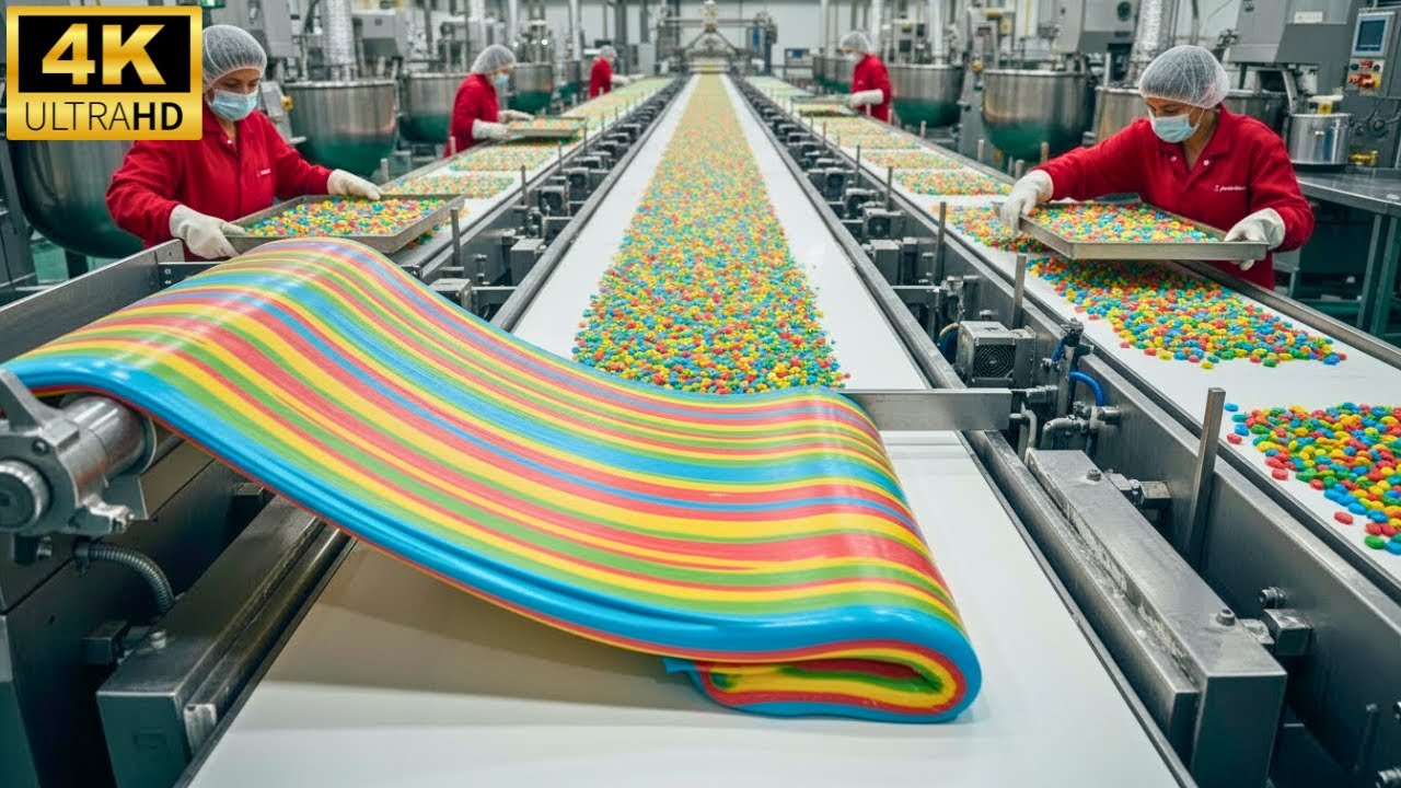 How Industrial Chewing Gum Is Made – Inside a High-Speed Candy Factory (Behind the Scenes)