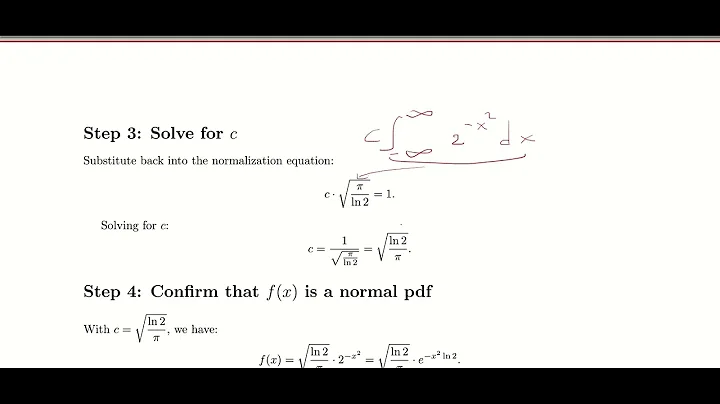 How to Find c the Smart Way: Normalizing c·2^(−x²) Step-by-Step