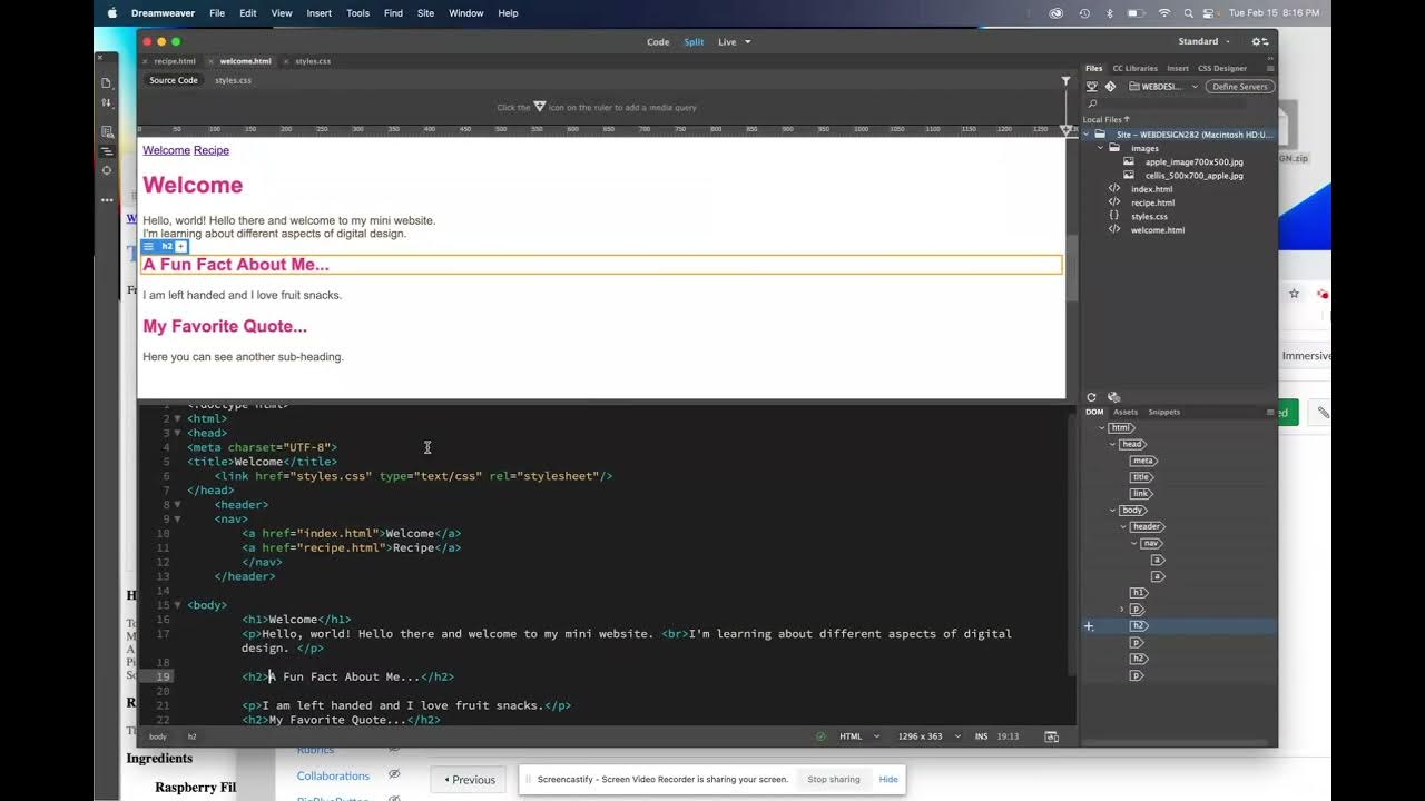 Linking our CSS and HTML pages - YouTube