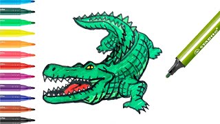 Easy Drawing Crocodile I Kolay Timsah Çizimi I Timsah Nasıl Çizilir? How To Draw