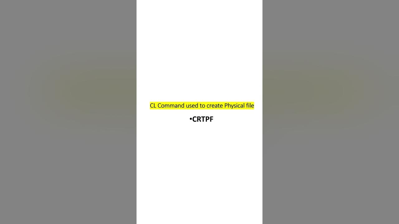 Cl command used to create physical file in ibm i as400 youtube