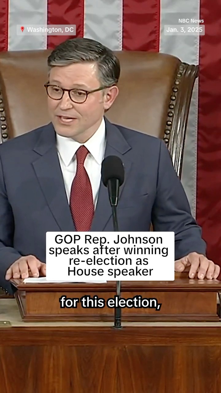 GOP Rep. Johnson speaks after winning re-election as House speaker