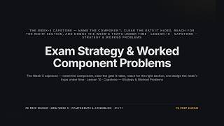 Exam Strategy & Worked Component Problems — PE Mechanical MDM Week 5 (Lesson 10 of 10)
