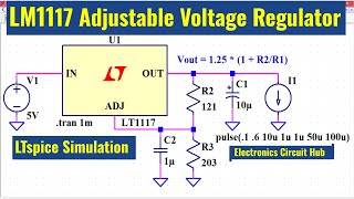 LTSpice LM1117 Adjustable Voltage Regulator | Simulation