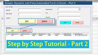 Fully Automated Data Entry User Form in Excel  Part 2 (Edit and Delete Records)