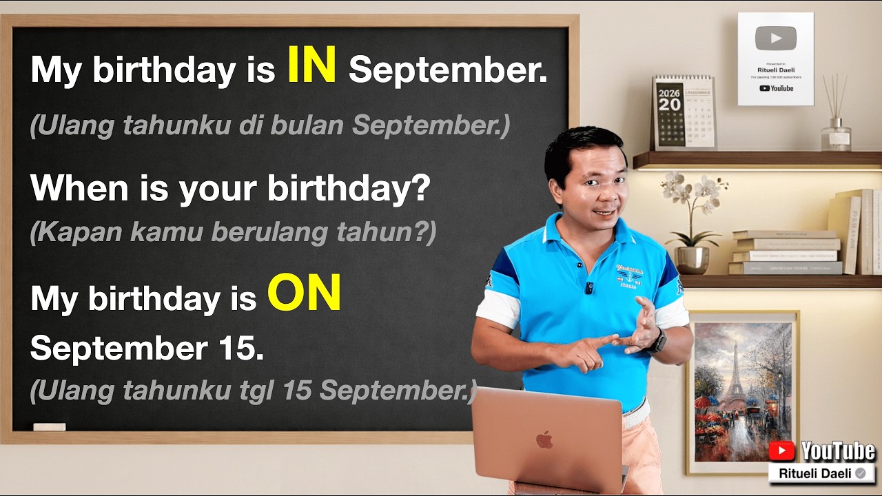 Cara Baca Hari, Bulan, Tgl dan Menggunakannya dlm Kalimat - Tambahan Aku Bisa Berbahasa Inggris