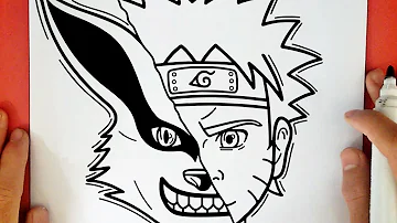 COMO DESENHAR NARUTO E KURAMA