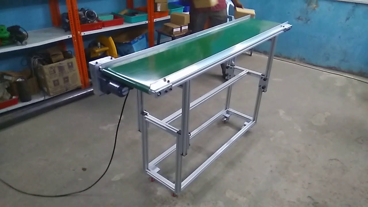 Orange Conveyor Systems Height Adjustable PVC Belt Conveyor YouTube