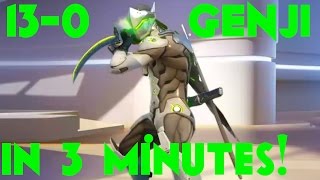 13 KILLSTREAK IN 3 MINUTES AS GENJI (OVERWATCH)