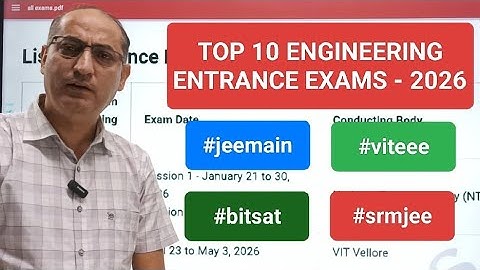 TOP 10 ENGINEERING ENTRANCE EXAMINATION-2026|#engineeringentranceexam #bitsat2026 #viteee2026 #srm