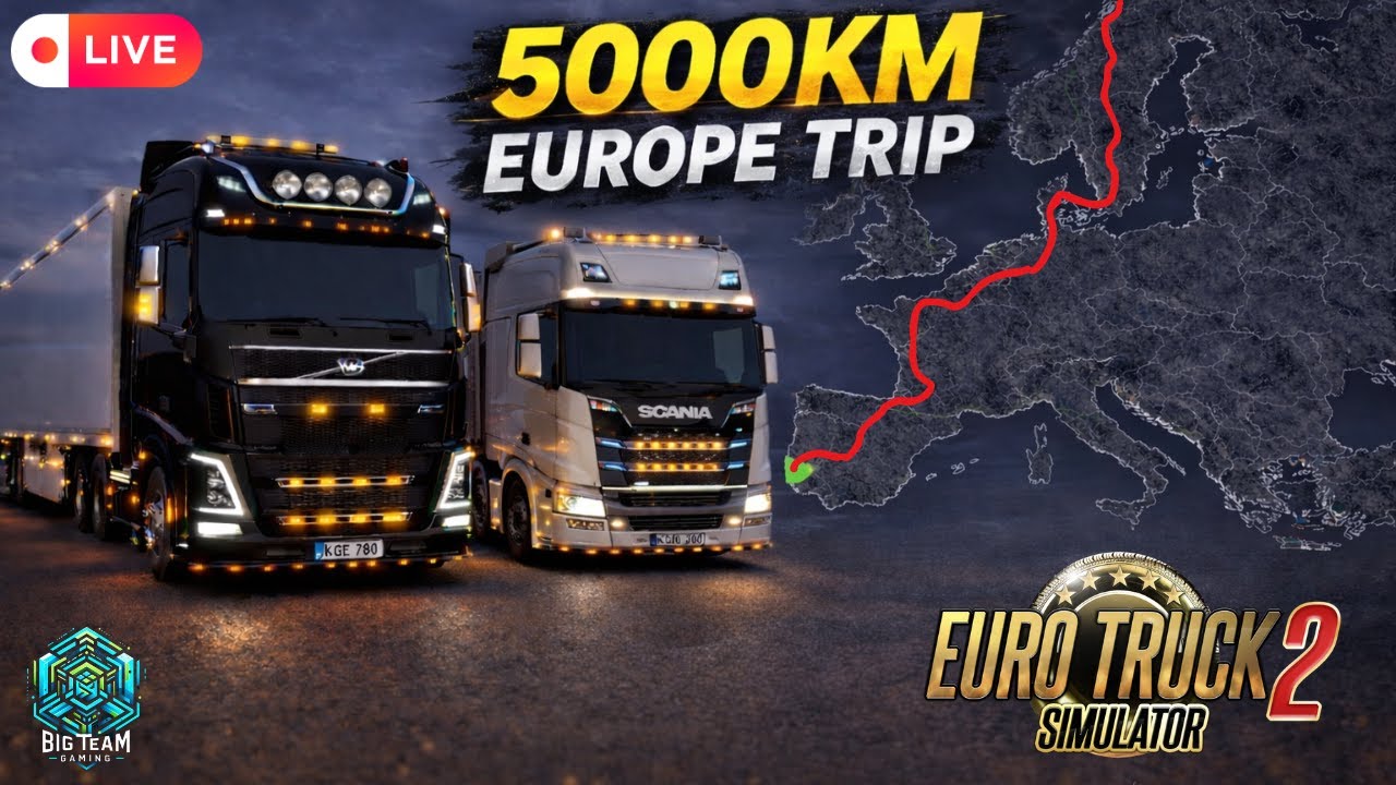 🔴 LIVE ETS2: 5000KM Across Europe | Norway to Spain Truck Journey