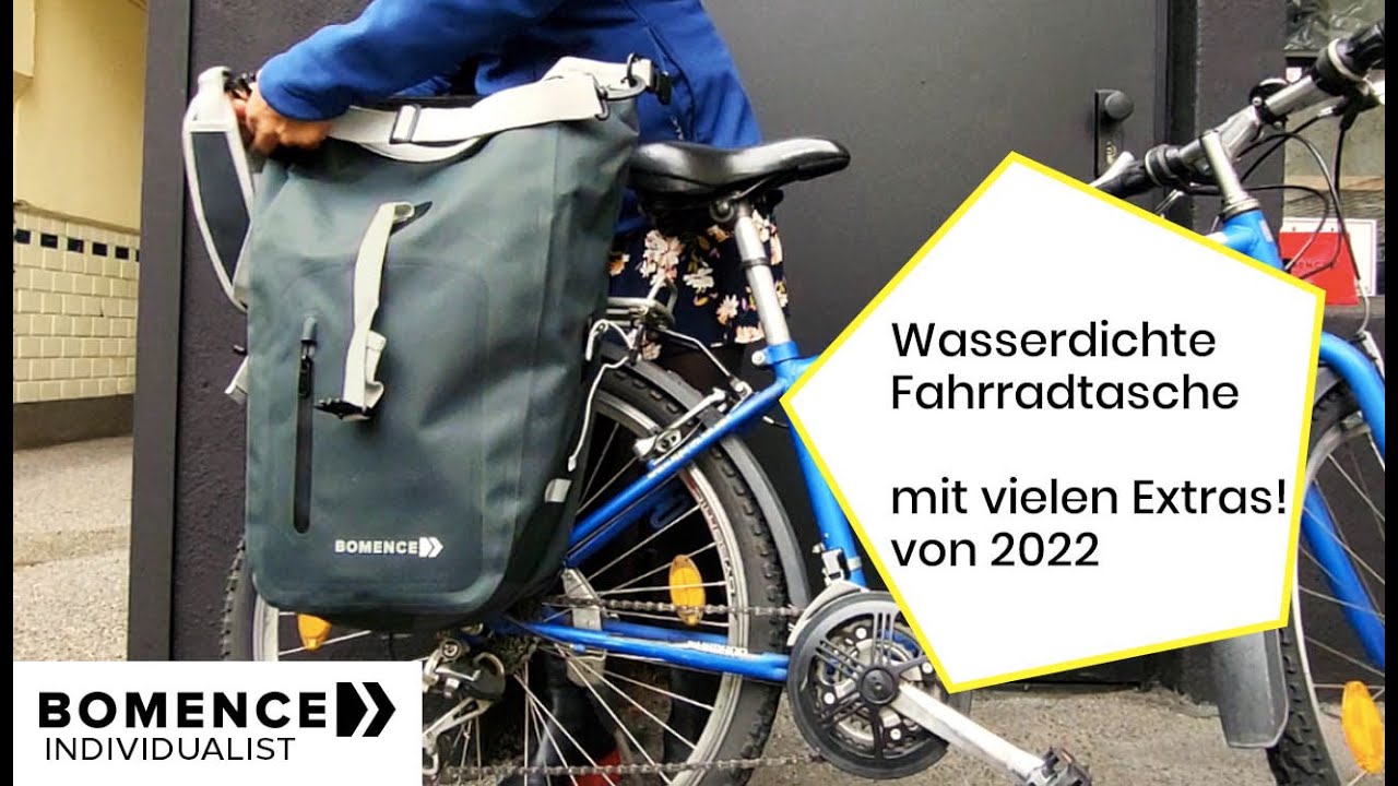 Grüne Fahrradtasche von Bomence 2022 | Radtasche wasserdicht | Gepäckträgertasche 25 Liter hinten