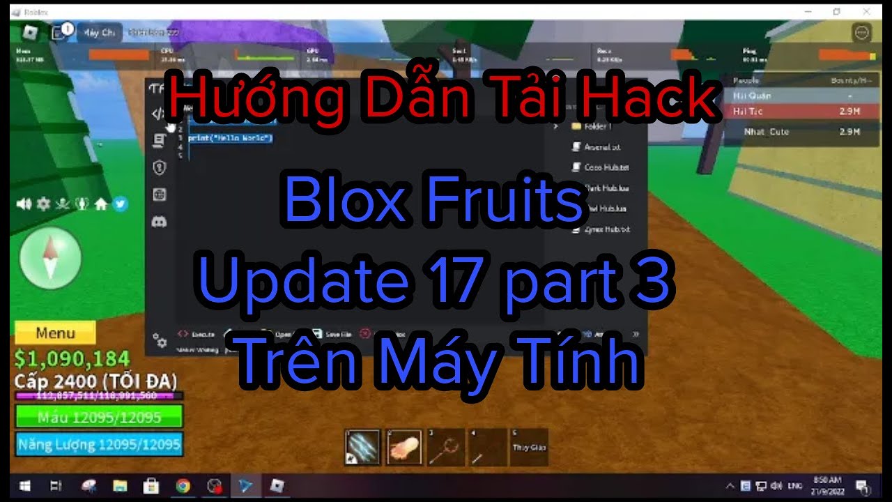 Hướng Dẫn Tải Hack Blox Fruits Update 17 Part 3 Trên Máy Tính | Roblox -  Youtube