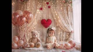 Valentine's Teddy Digital Photography Backdrops Baby Birthday Cake Smash Studio Backgrounds screenshot 5