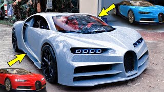 Complete Homemade Bugatti Chiron With Red, Blue Or Color..?? | Homemade Bugatti Million Dollars