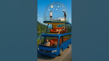 Futuristic 3D Luxury Blue Bus Design – Dreamy Multi-Floor #shorts #aivideo #animation #asmr #carride