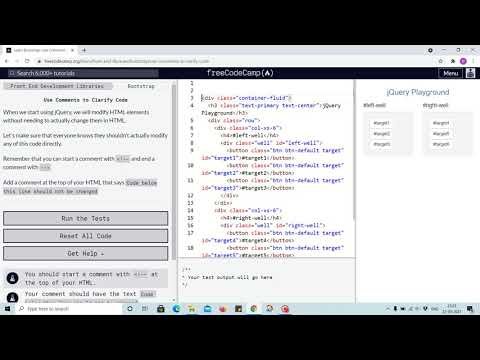 Bootstrap Tutorial 31 - use comments to clarify code - freecodecamp