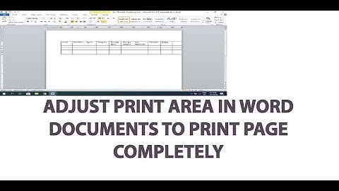 How to adjust print area in word document