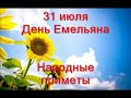 31 июля-День Емельяна.Кому грозит большая опасность.Народные приметы