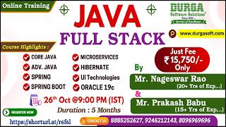 JAVA FULL STACK Online Training @ DURGASOFT