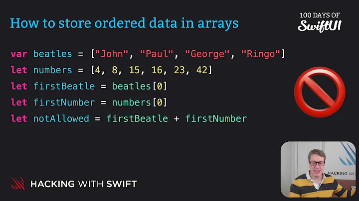 How to store ordered data in arrays – Swift for Complete Beginners