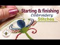 🧵How to start and end hand embroidery stitches🧵 Hand embroidery for beginners video tutorial