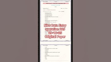 NIOS Data Entry Operation 229 Real Question Paper 2025  | 29 October Exam Solution | Class 10th Exam
