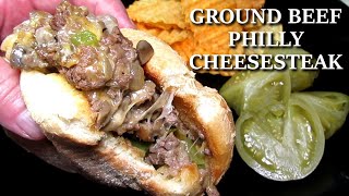 THE BEST Ground Beef Philly Cheesesteak Sandwich Recipe | Street Food!