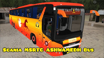 🎀🔥Scania MSRTC ASHWAMEDH bus Mod For Bussid | New Scania bus for bus simulator indonesia | #msrtc