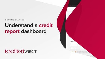 Understand the CreditorWatch credit report dashboard