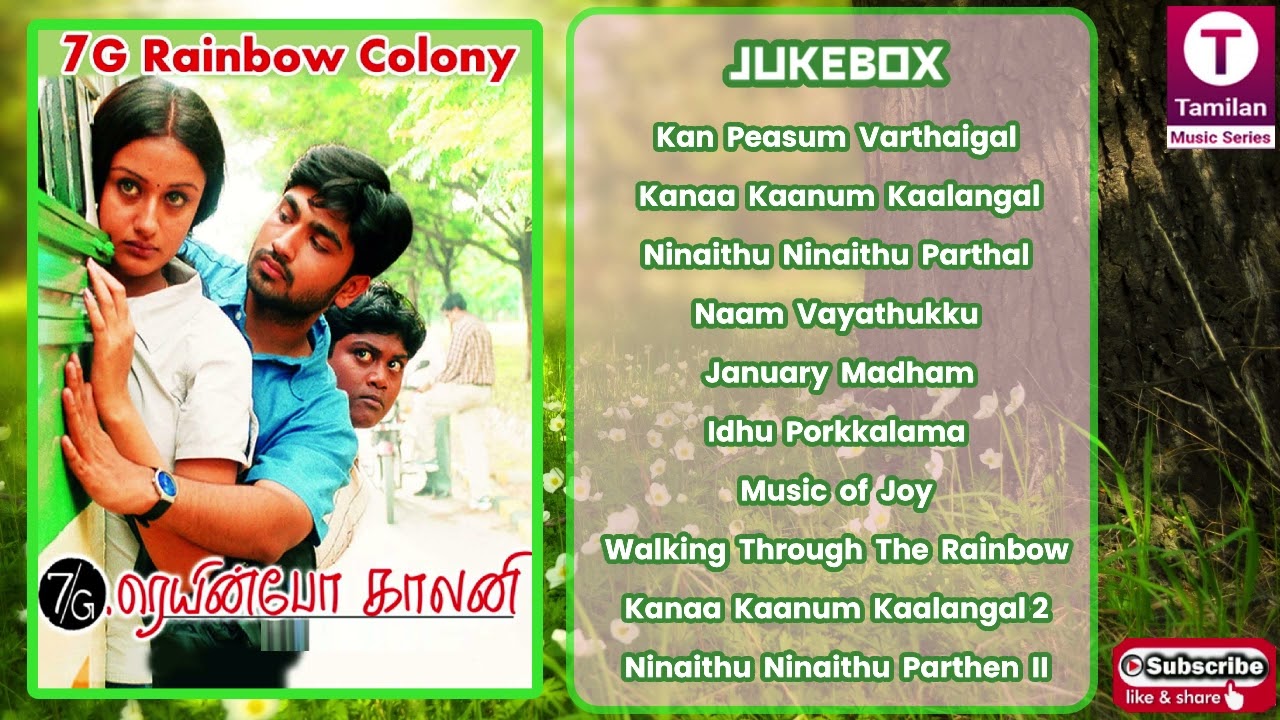 7G Rainbow Colony 2004 Tamil Movie Songs  Ravi Krishna  Selvaraghavan  Yuvan Shankar Raja