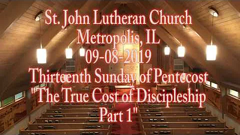 09-08-2019 The True Cost of Discipleship Part 1