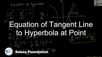 Equation of Tangent Line to Hyperbola at Point, Math Lecture | Sabaq.pk