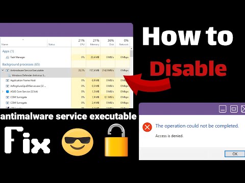 How To Fix Disable Antimalware Service Executable High Memory CPU Usage on Windows 10 , 11