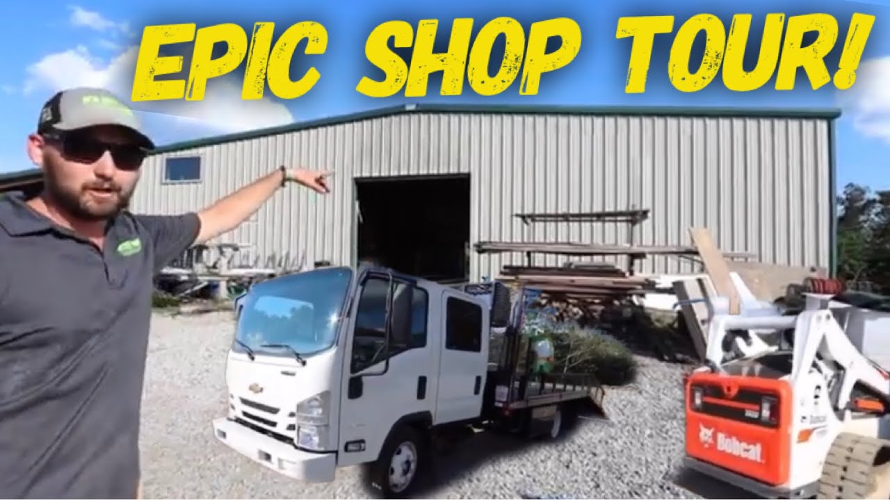 Million Dollar Lawn Care Company Shop Tour It's His Turf HQ! 