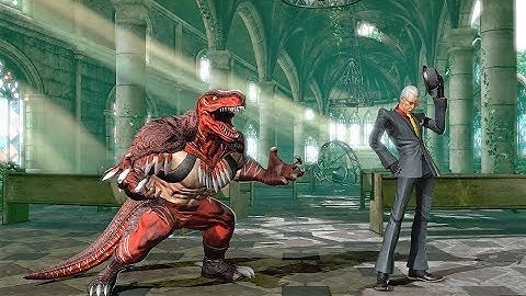LEVEL 5 King of Dinosaurs VS Oswald - KOF XIV Battle Tutorial The King of FIghters XIV
