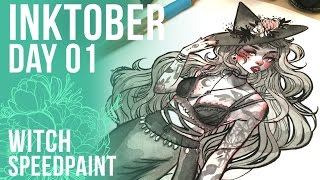 Inktober Day 01 Witch Speedpaint // jacquelin deleon