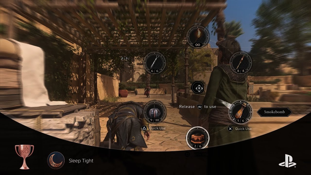 Assassin's Creed® Mirage Trophy Guide – Sleep Tight 🥉🏆💤 | Put 10 Guards to Sleep with Blowdarts