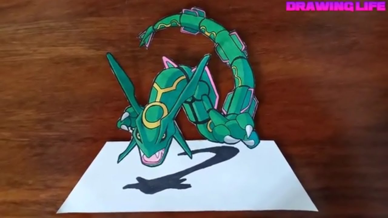 cách vẽ Rayquaza pokemon rồng huyền thoại-drawing pokemon | Pokemon