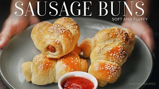 Sausage Buns Recipe | Bakery Style Sausage Bread Rolls