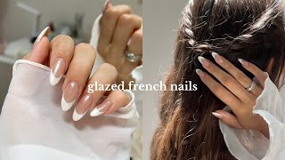 how to do gel nails like a pro | glazed french nails, gel x nails, beginner friendly, tutorial