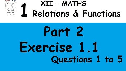 Kerala State 12th maths - Relations & Functions in Malayalam - Part 2 - Exercise 1.1