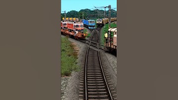 Indian Train Simulator, WAG 12B Locomotive Crossing Diamond Railroad, Train Game #train #traingame