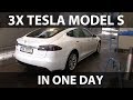 One day -  three Teslas