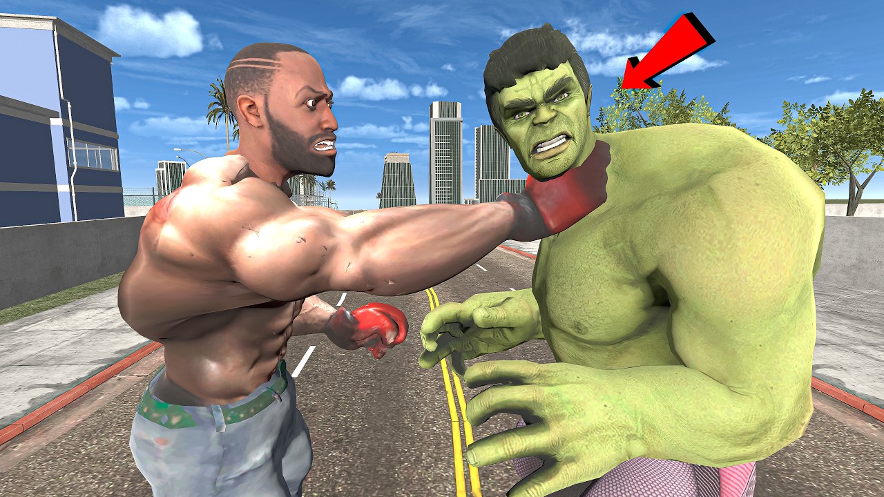 Team Franklin Vs Team Hulk Slap Challenge In Indian Bike Driving 3d