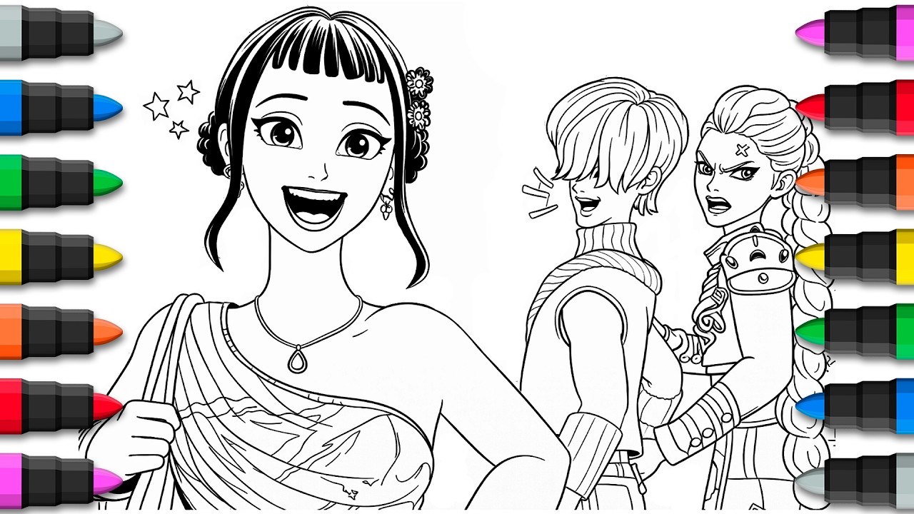 K-POP DEMON HUNTER  New Coloring Page🎨 | How to Rumi and Zoey from HUNTR/X