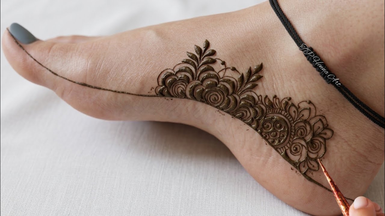 Simple Aesthetic Doha Mehandi Henna Designs for Side Feet 🐾#tphennaart ...